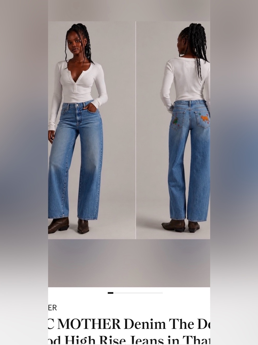 MOTHER Denim The Dodger Flood High Rise Jeans in “That’s All Folks”